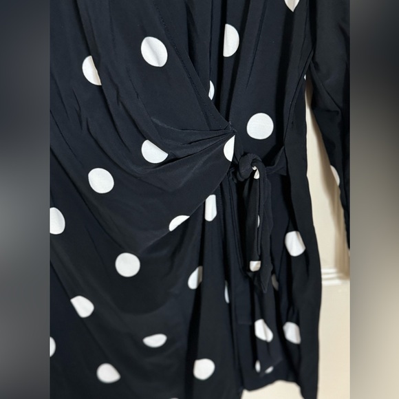 KASPAR Polka Dot Wrap Blouse, Size XL - Picture 3 of 4